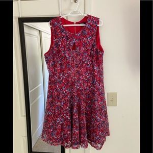 Women’s Red Flower Print Dress Size 18